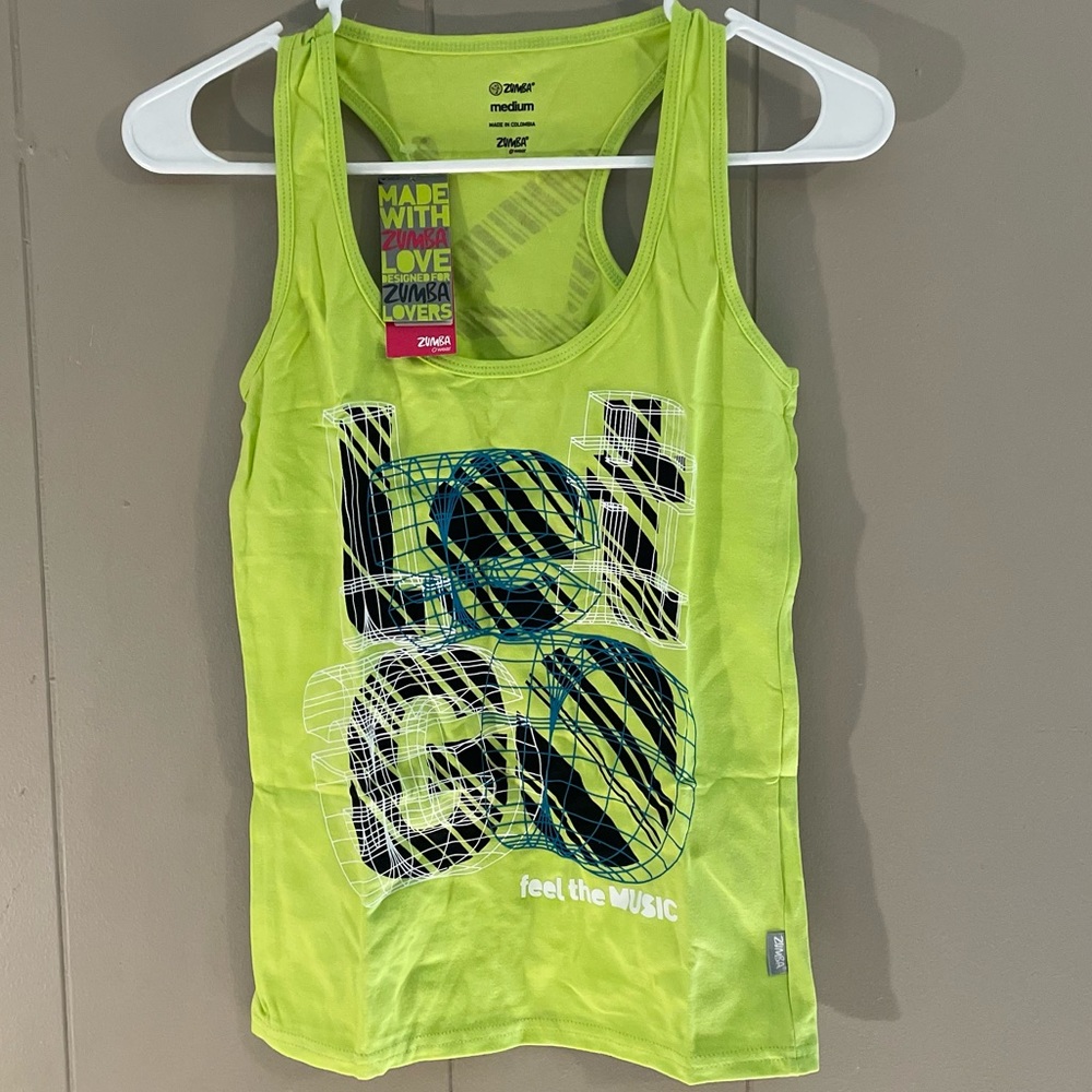 Zumba Fitness Neon green Let Go Tank top